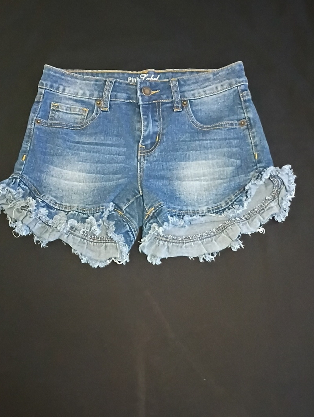 Frayed Hem Blue Denim Jean Shorts